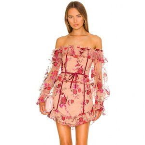 MAJORELLE Revolve Fae Mini Dress in Scarlet Vineyard | Size Small